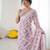 bright moss satin patta printed saree