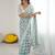 bright moss satin patta printed saree