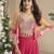 orange pink colour jacket style palazzo readymade suit set for festive