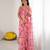 georgette printed saree with mirror work border