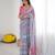 georgette printed saree with mirror work border