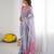 georgette printed saree with mirror work border