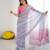 georgette printed saree with mirror work border