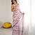 georgette printed saree with mirror work border