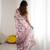 georgette printed saree with mirror work border