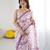 georgette printed saree with mirror work border