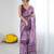 georgette printed saree with mirror work border