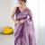 georgette printed saree with mirror work border
