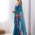georgette printed saree with moti lace border