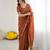 embellished star georgette embroidery work and moti work saree