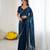 embellished star georgette embroidery work and moti work saree