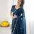 embellished star georgette embroidery work and moti work saree