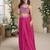 rani pink sequance embroidered croptop plazzo suit set festive wear