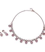 Delightful round and square shape gold plated choker necklace set for women and girls