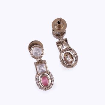 Delightful round and square shape gold plated choker necklace set for women and girls 3