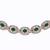 Flowing round shape cz studded gold plated green stone choker necklace set with maangikka for women and girls