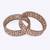 Traditional dazzling round and rectangle gold plated brown stone set of 2 bangles for women