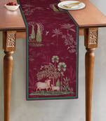 Pichwai Nathdwara Table Runner - Ruby