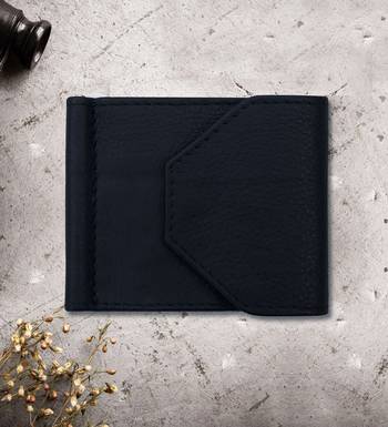 Cl   Small-Grain Black Leather Multi Function Men   s Wallet 1