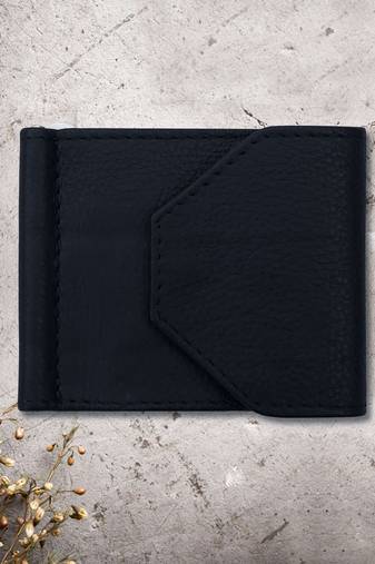 Clé Small-Grain Black Leather Multi Function Men’s Wallet