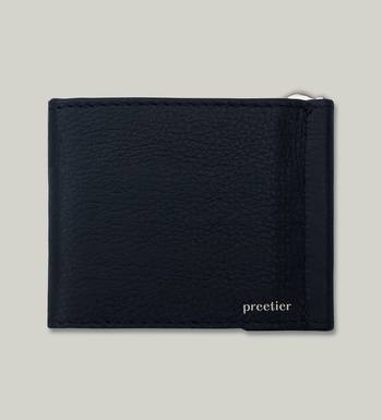 Cl   Small-Grain Black Leather Multi Function Men   s Wallet 4