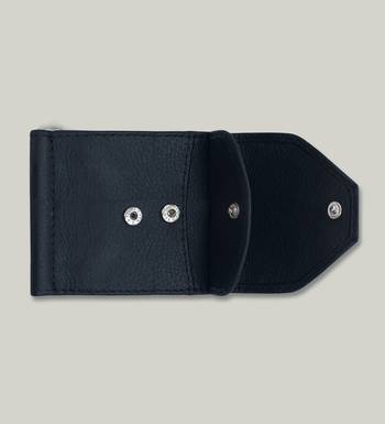 Cl   Small-Grain Black Leather Multi Function Men   s Wallet 5
