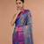 Sky Blue Blended Silk Saree With Broad Purple Border