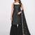 Black mirror work kurta with embroidered dupatta and georgette sharara set