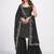 Black mirror work kurta with embroidered dupatta and georgette sharara set