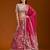 Pink Floral Organza Lehenga with Sequin and Zari Embellished Blouse