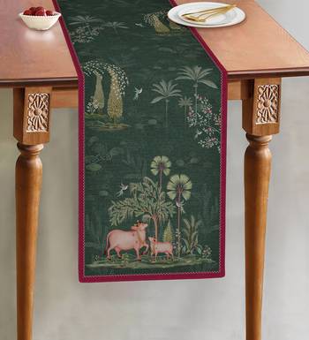Pichwai Table Runner Online | Handcrafted Luxury Dining Table Linen 1