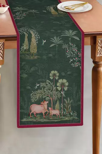 Pichwai Table Runner Online | Handcrafted Luxury Dining Table Linen
