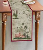 Beige Pichwai Table Runner Online | Elegant Handmade Table Linen