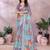 Purple woven cotton silk saree with blouse piece