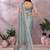 Grey woven cotton silk saree with blouse piece