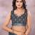 Teal woven cotton silk saree with blouse piece