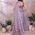 Purple woven cotton silk saree with blouse piece