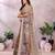 Beige woven cotton silk saree with blouse piece