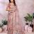 Pink woven cotton silk saree with blouse piece