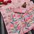Pink woven cotton silk saree with blouse piece