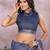 Blue woven cotton silk saree with blouse piece