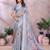 Light blue woven cotton silk saree with blouse piece