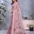 Pink woven cotton silk saree with blouse piece