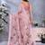 Pink woven cotton silk saree with blouse piece