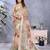 Beige woven cotton silk saree with blouse piece