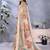 Beige woven cotton silk saree with blouse piece