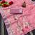 Pink woven cotton silk saree with blouse piece