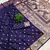 Navy blue soft silk blend saree with zari weaving meenakari design