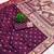 Wine soft banarasi silk saree with zari weaving meenakari design