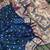 Teal blue soft silk blend saree with zari weaving meenakari design